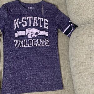 NWOT Kansas State University (K-State) Raglan Half Sleeve Top in Purple, Large